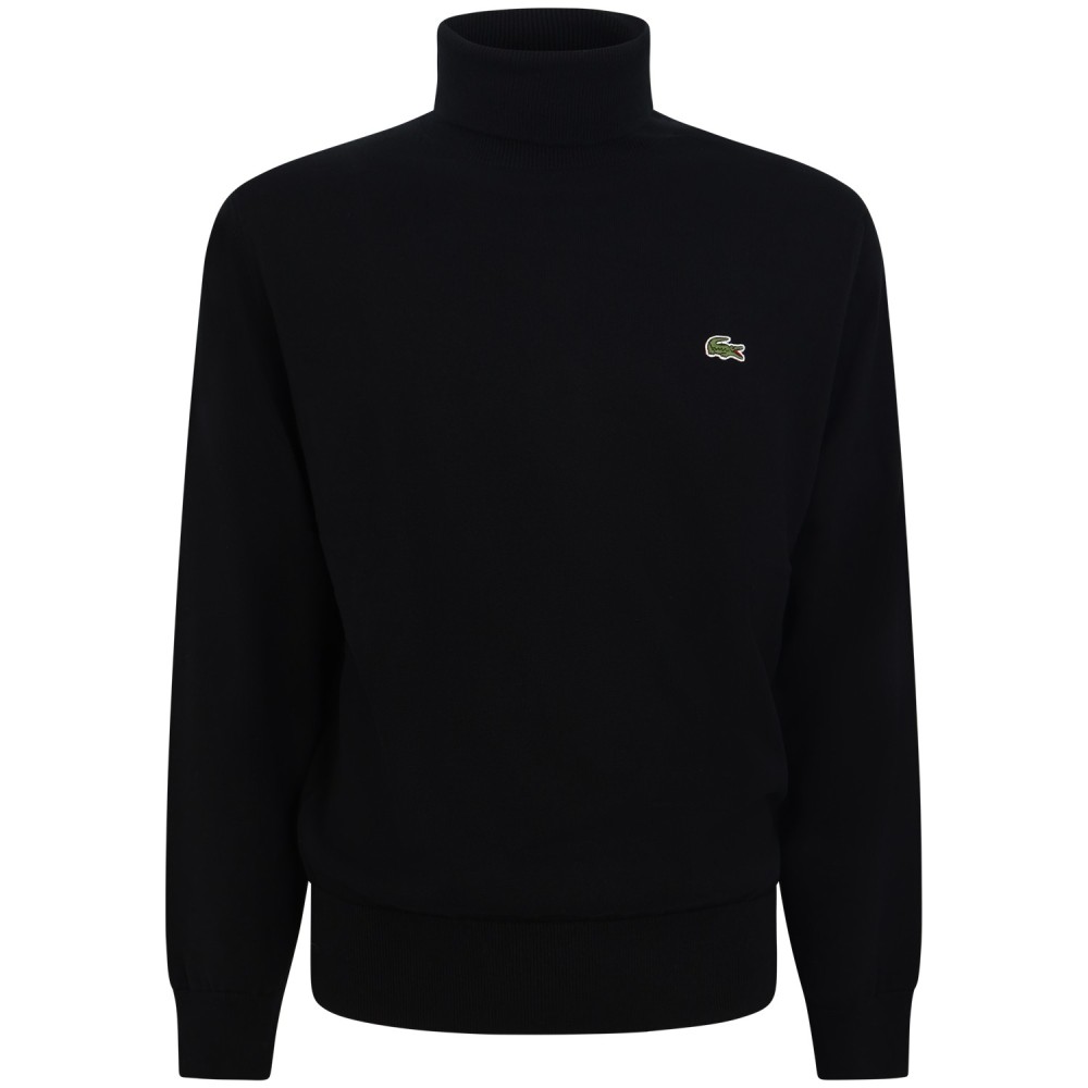 Dolcevita blu con mini logo per uomo