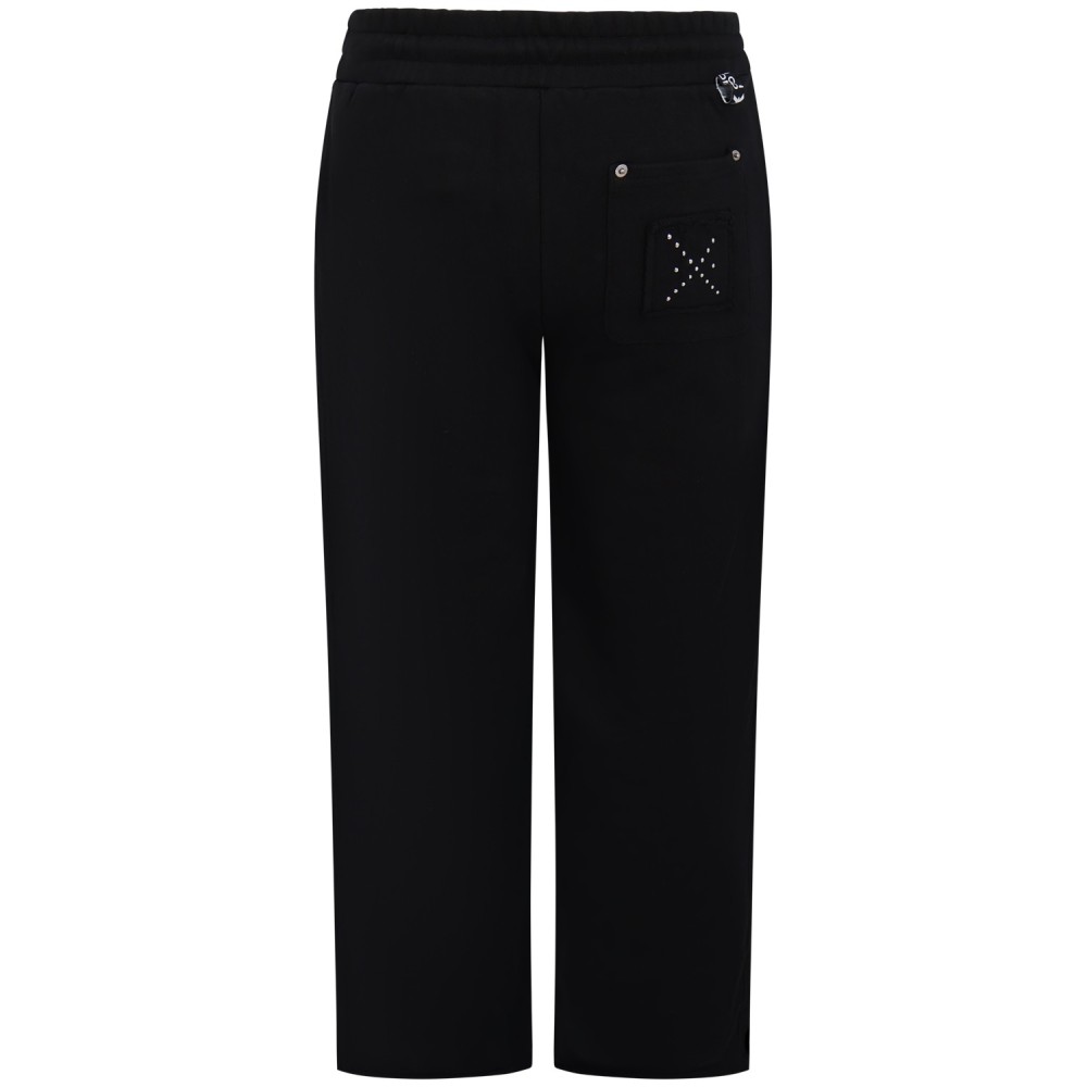 Pantalone tuta nero con mini logo per uomo