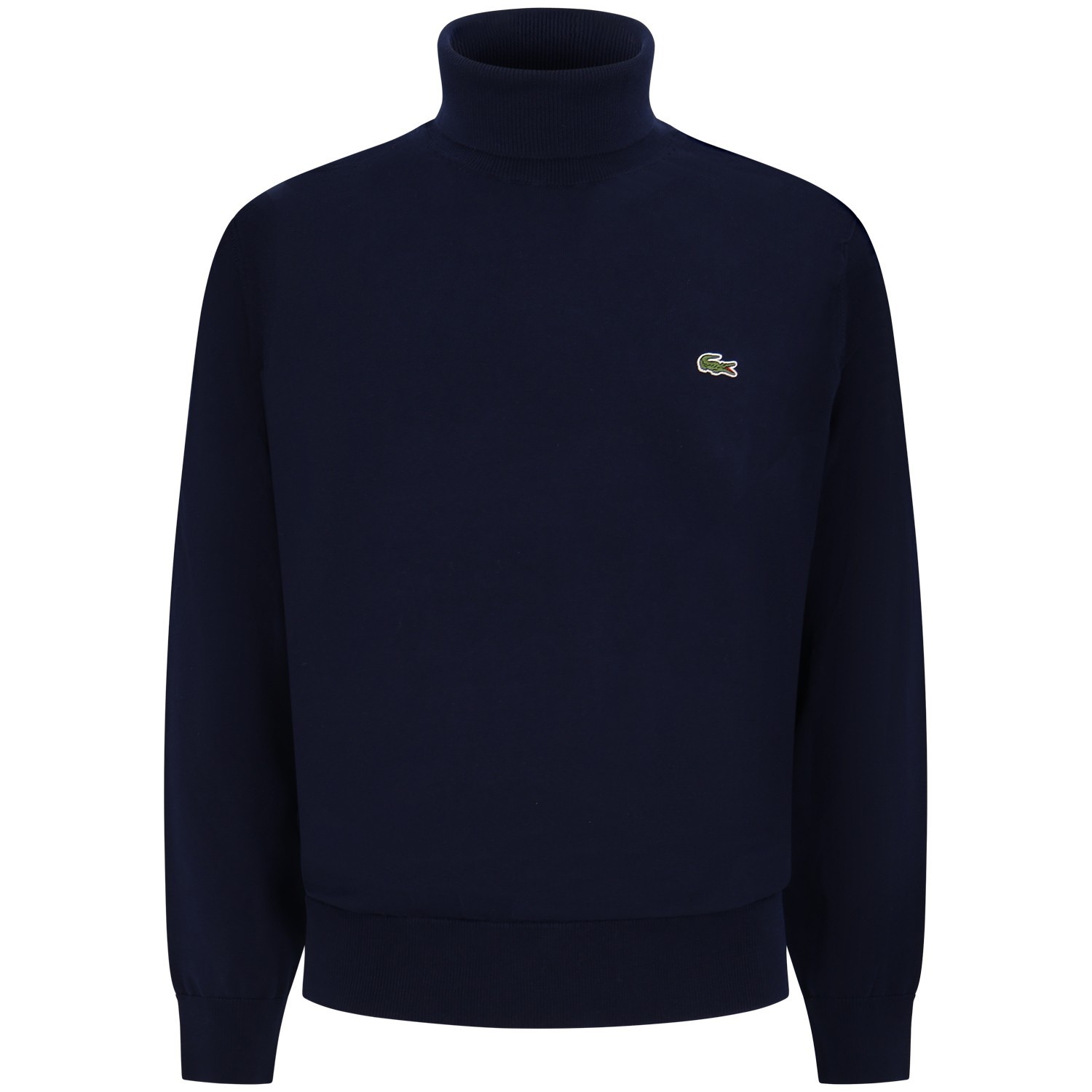 Dolcevita blu con mini logo per uomo