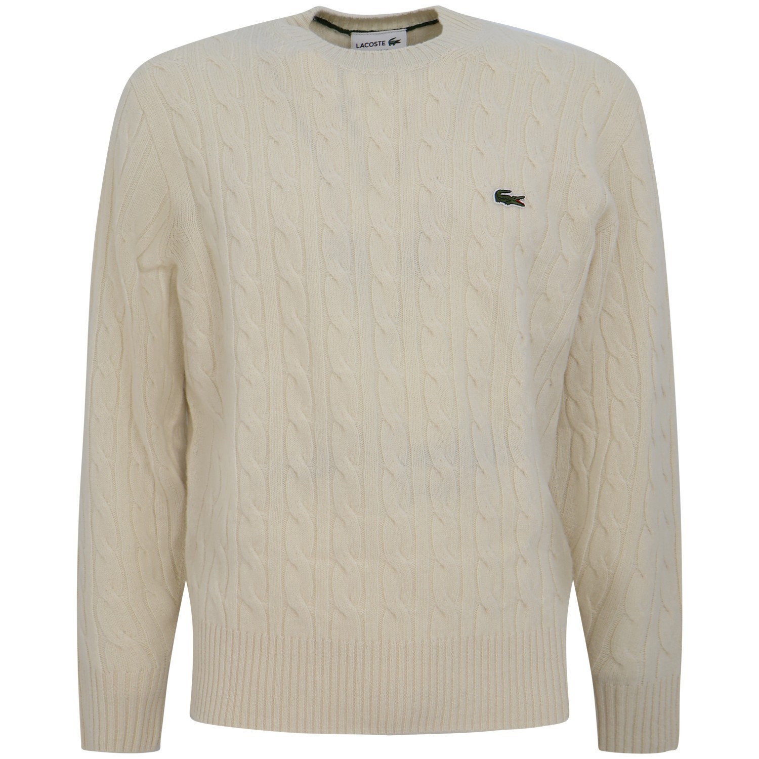 Maglione avorio intrecciato per uomo