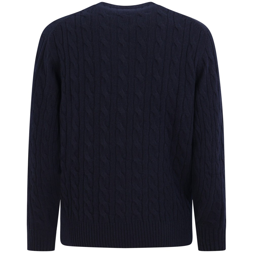 Maglione blu intrecciato per uomo