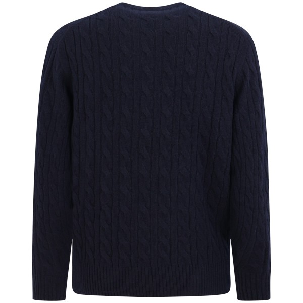 Maglione blu intrecciato per uomo