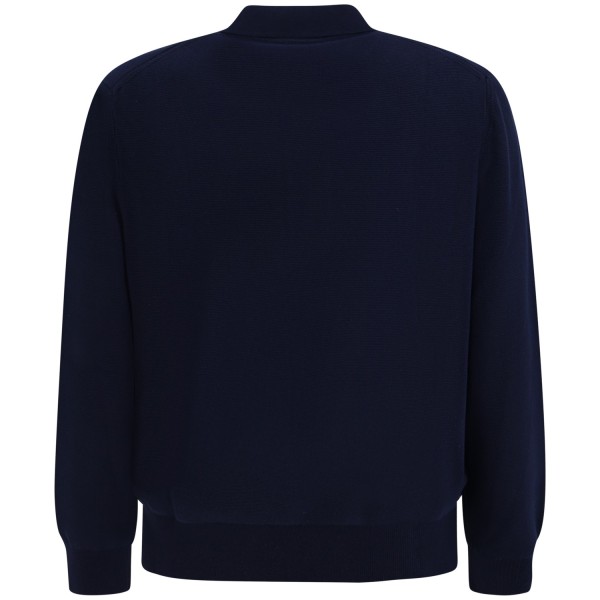 Polo blu a manica lunga per uomo