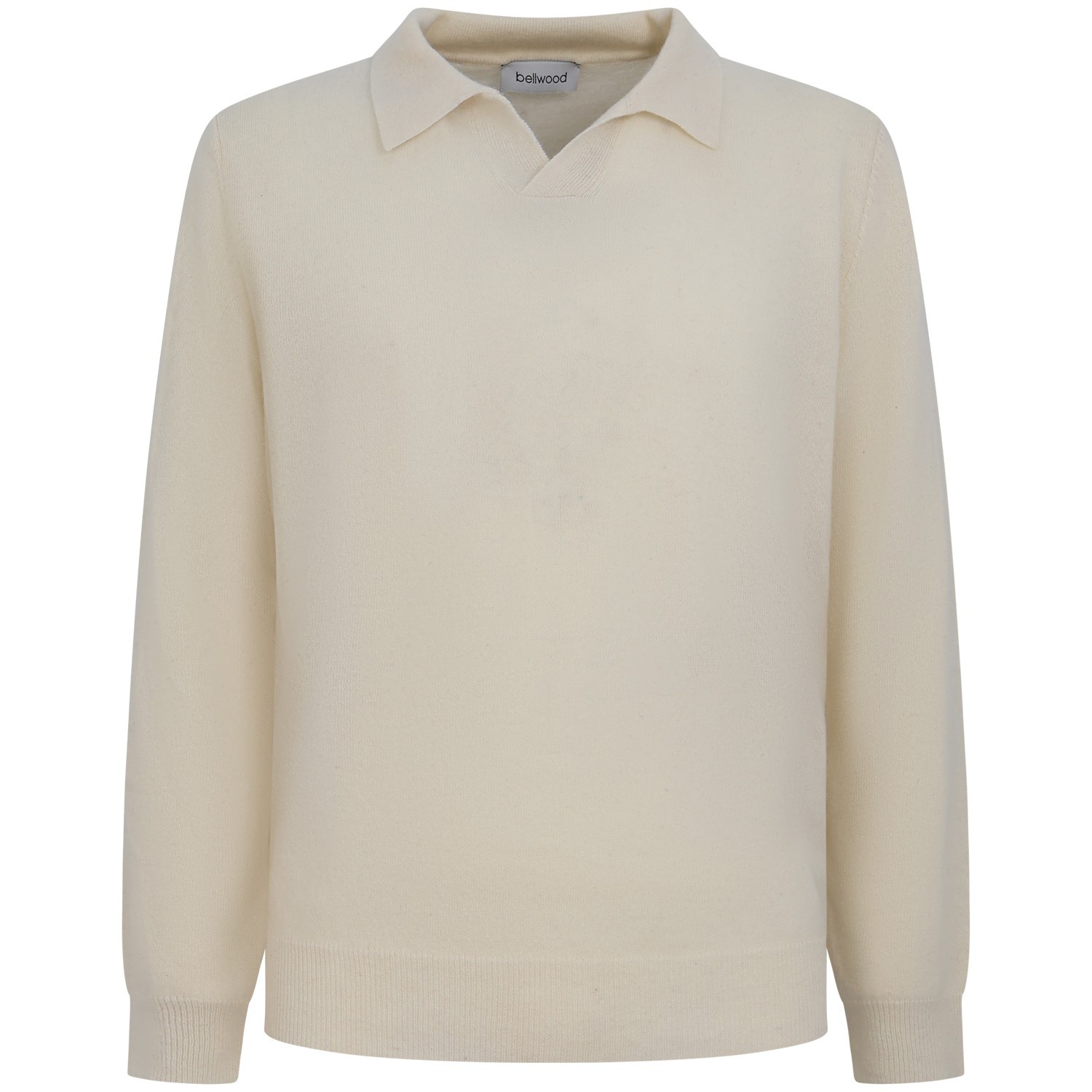 Maglione avorio con colletto per uomo