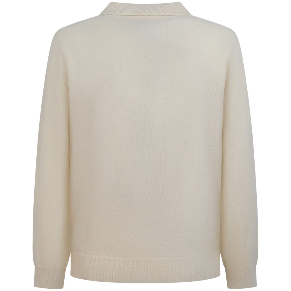 Maglione avorio con colletto per uomo