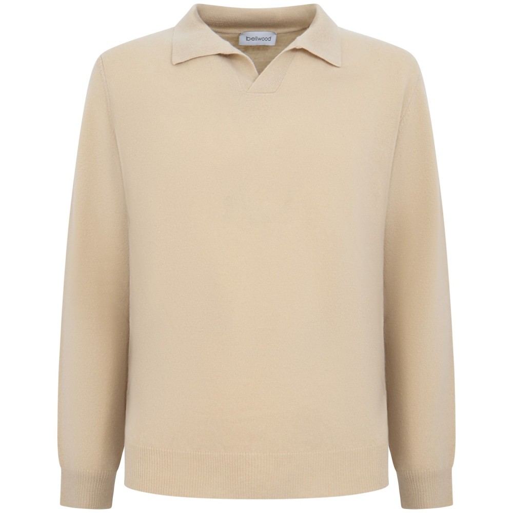 Maglione beige con colletto per uomo