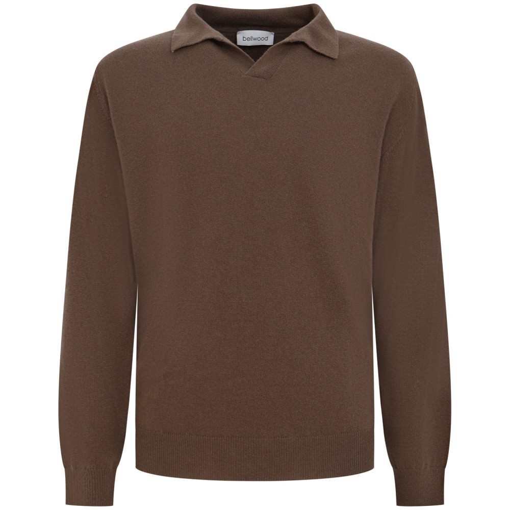 Maglione marrone con colletto per uomo