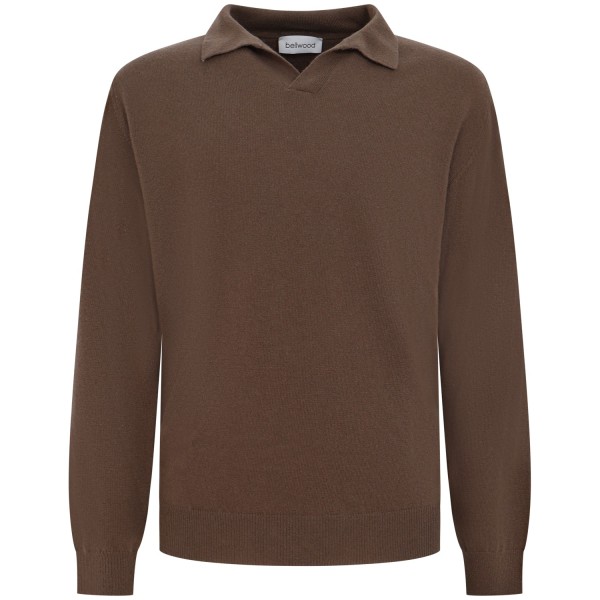Maglione marrone con colletto per uomo