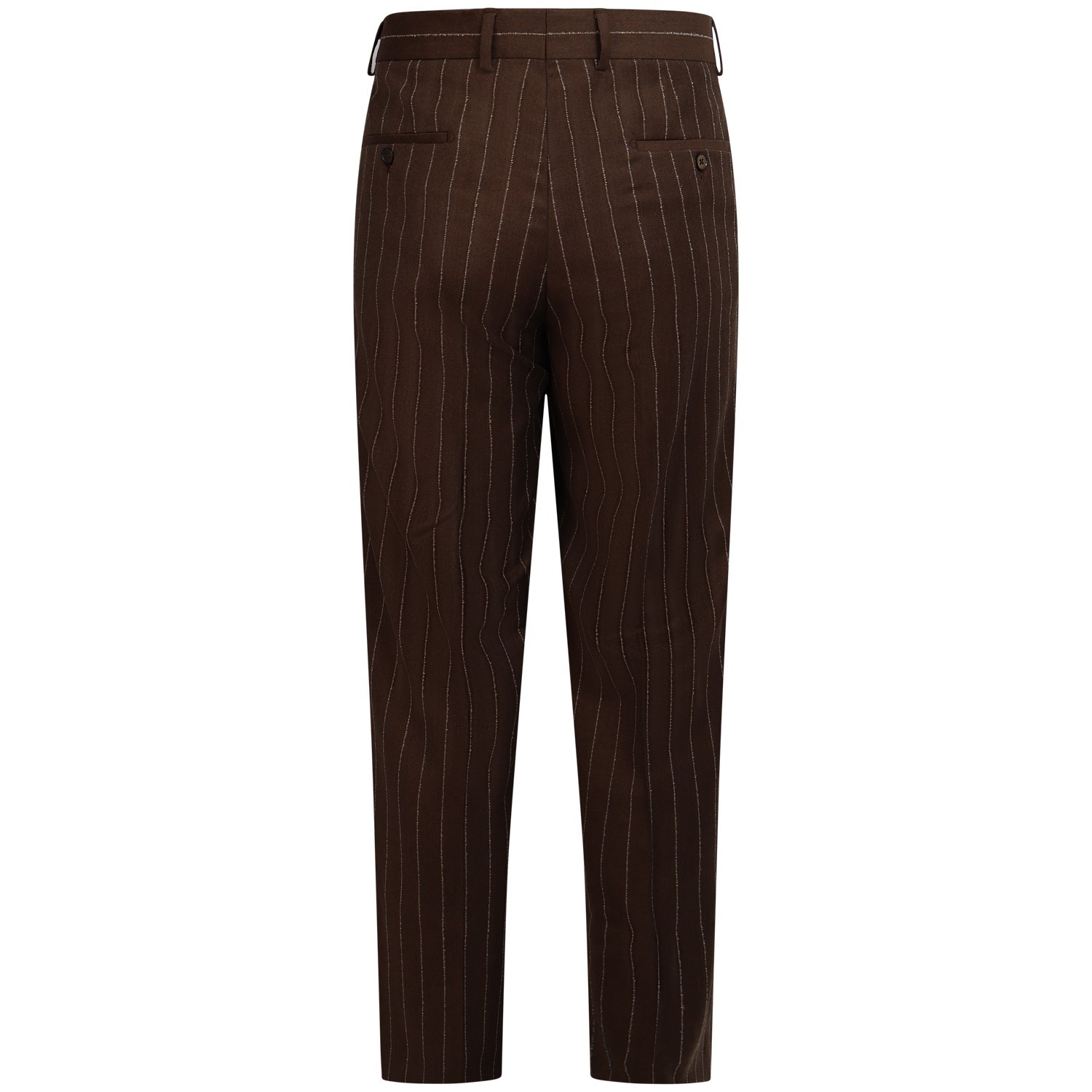 Pantalone marrone gessato per uomo 2