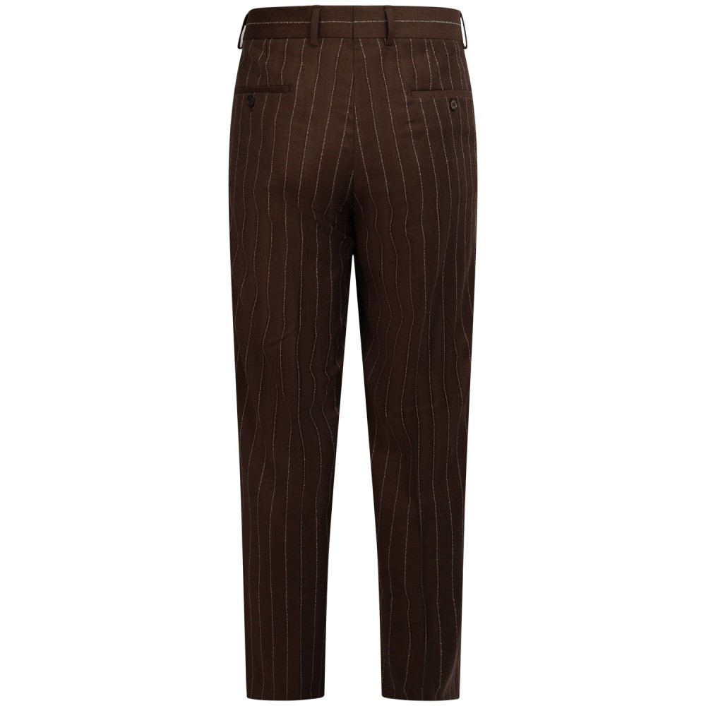 Pantalone marrone gessato per uomo