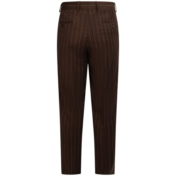 Pantalone marrone gessato per uomo