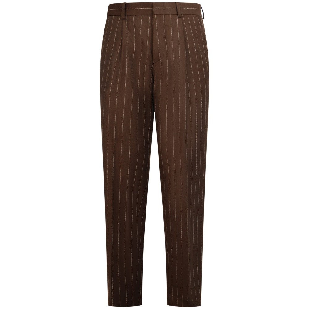 Pantalone marrone gessato per uomo