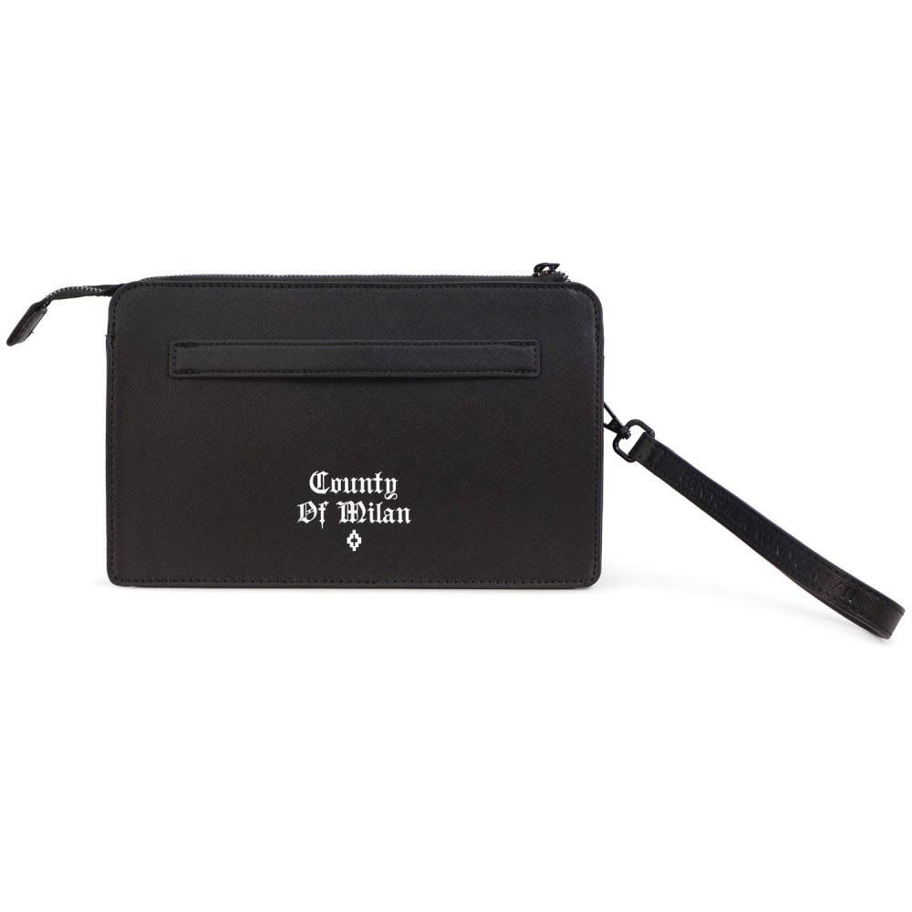 Pochette nera con logo per uomo