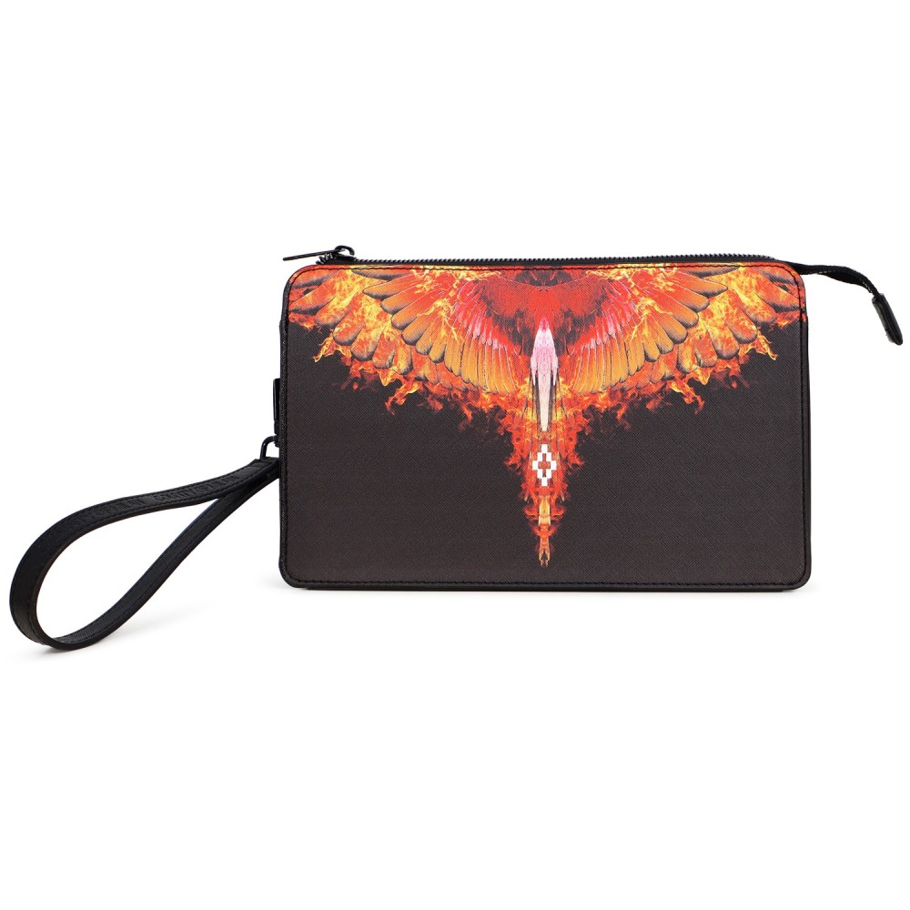 Pochette nera con logo per uomo