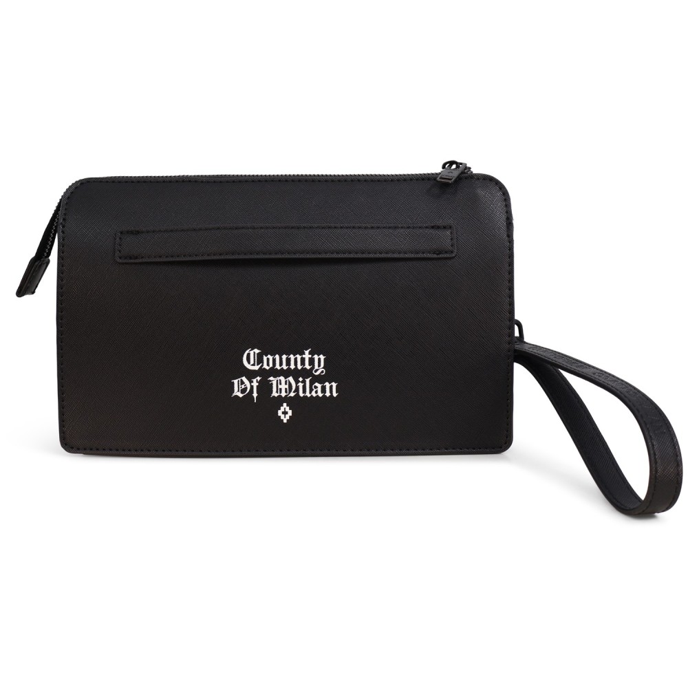 Pochette nera con logo per uomo