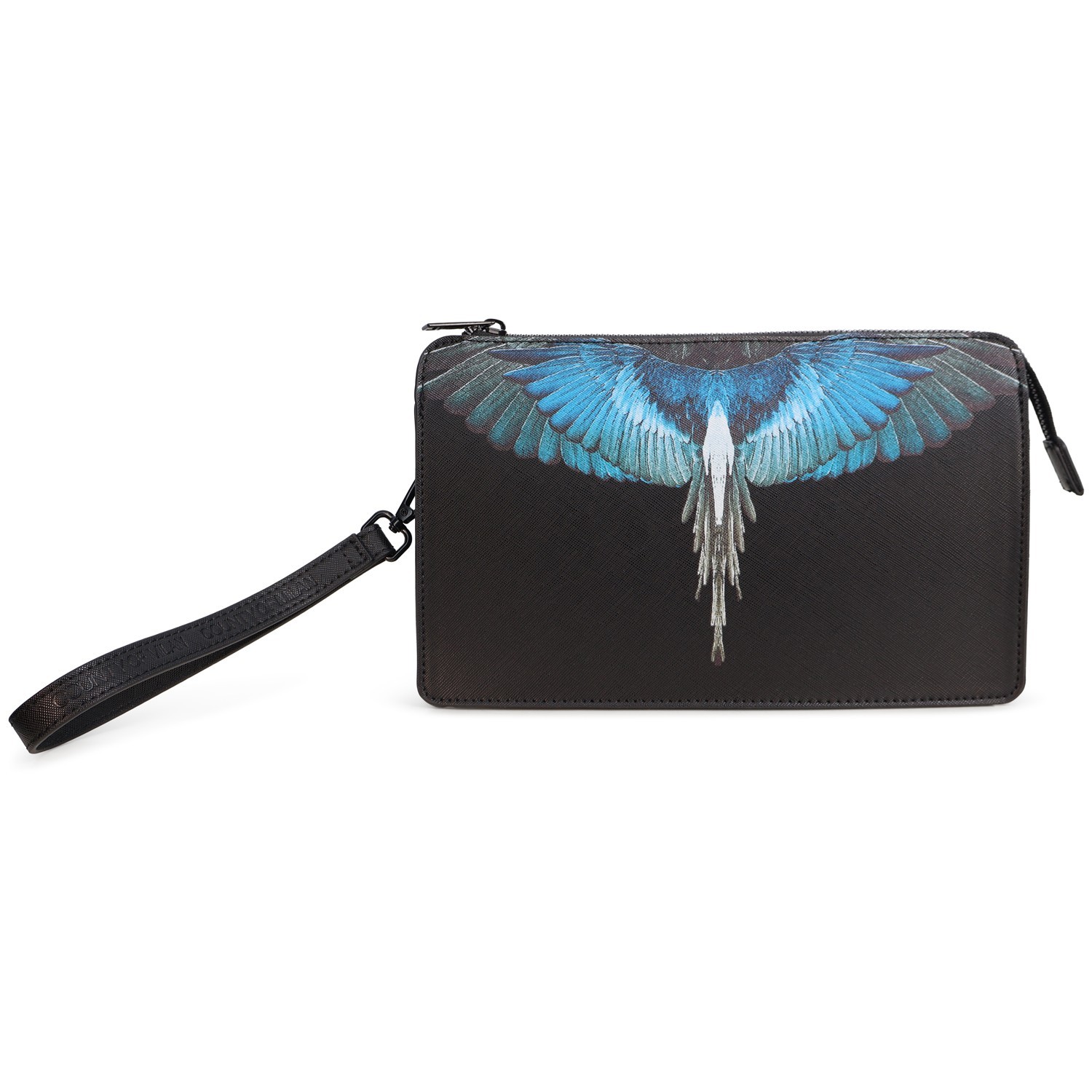 Pochette nera con logo per uomo