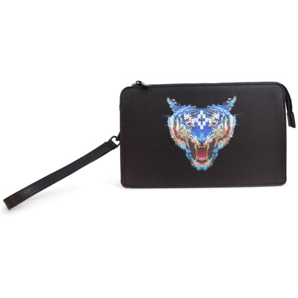 Pochette nera con logo per uomo