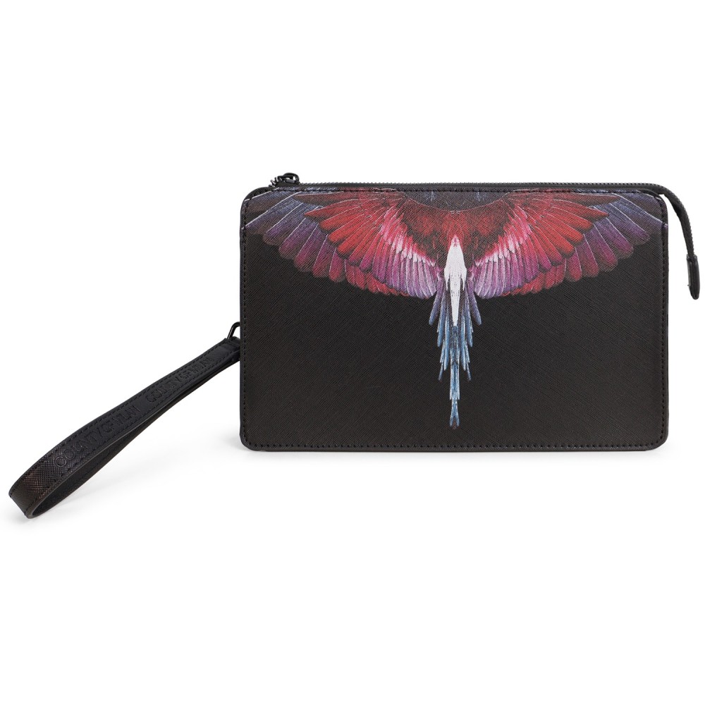 Pochette nera con logo per uomo
