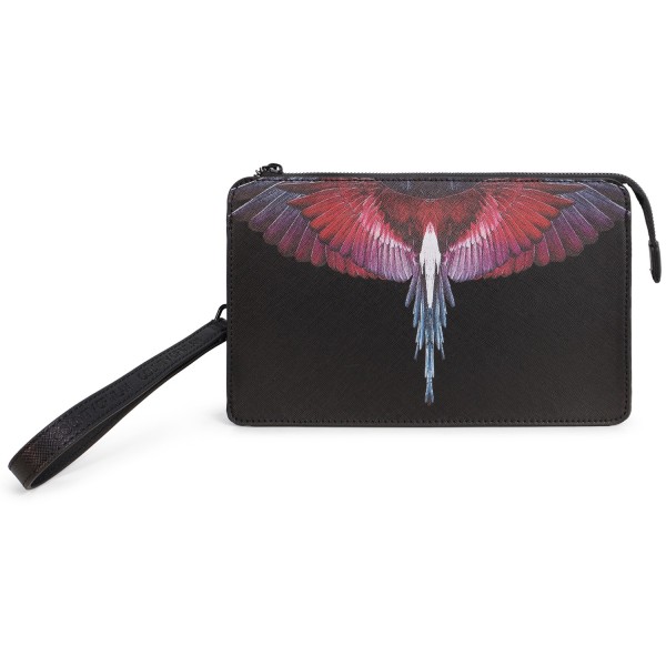 Pochette nera con logo per uomo
