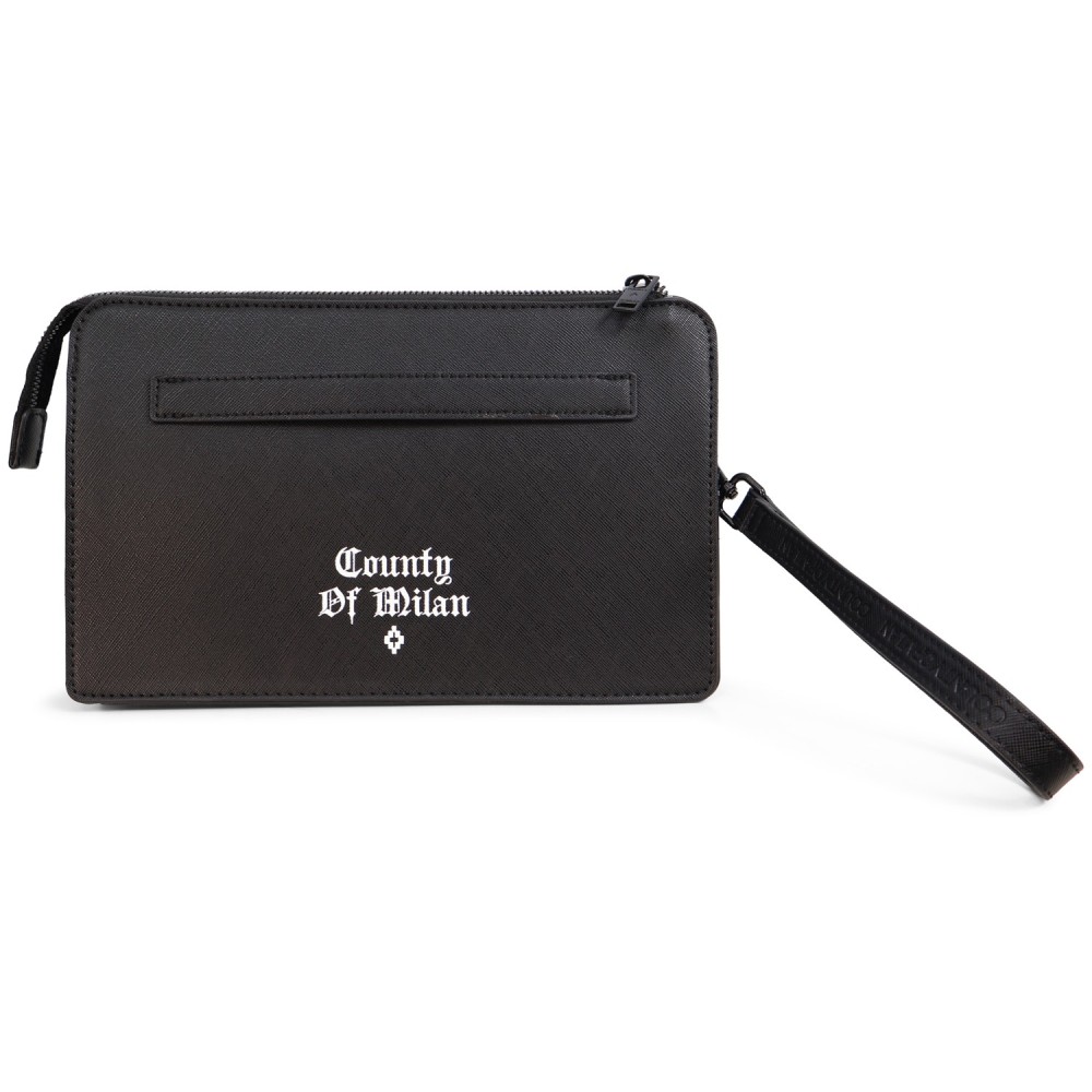 Pochette nera con logo per uomo