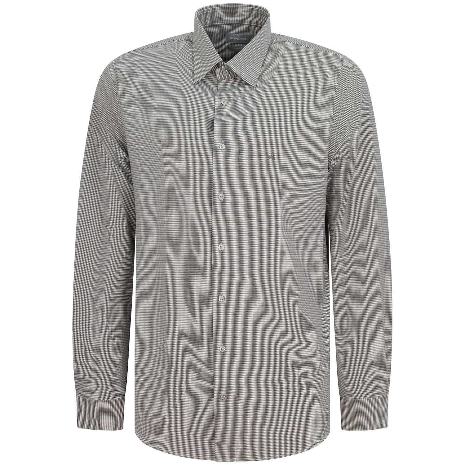 Camicia bianca/verde con microfantasia per uomo
