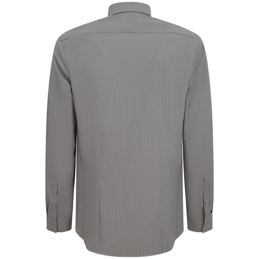 Camicia bianca/verde con microfantasia per uomo