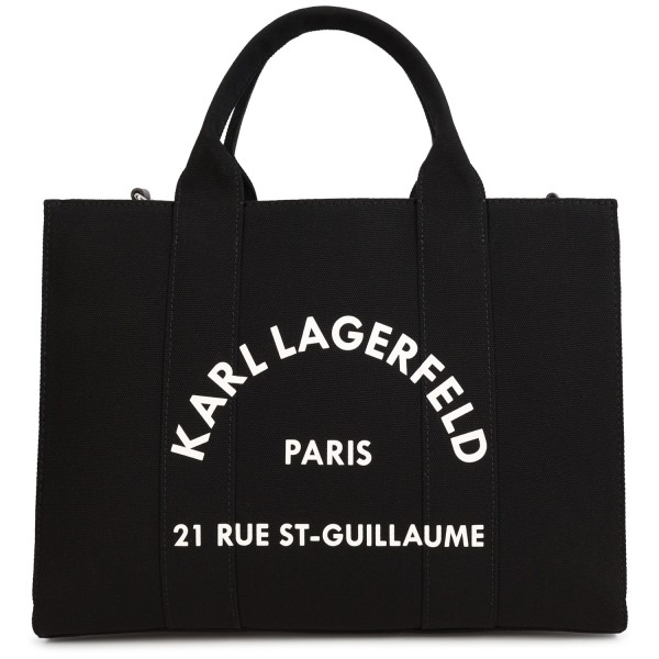 Borsa nera con logo per donna
