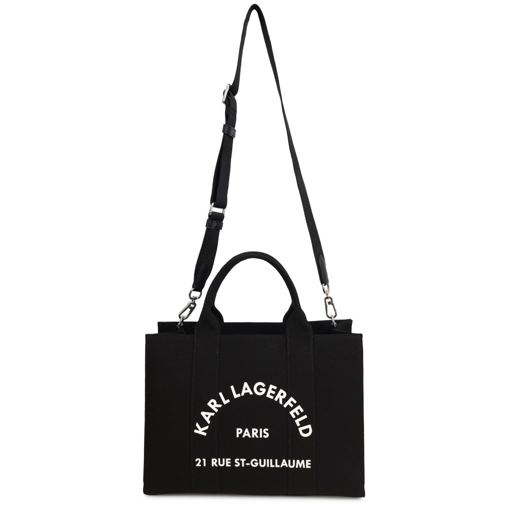 Borsa nera con logo per donna