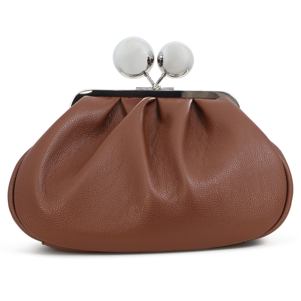 Borsa 'PASTICCINO' marrone con sfere grandi per donna