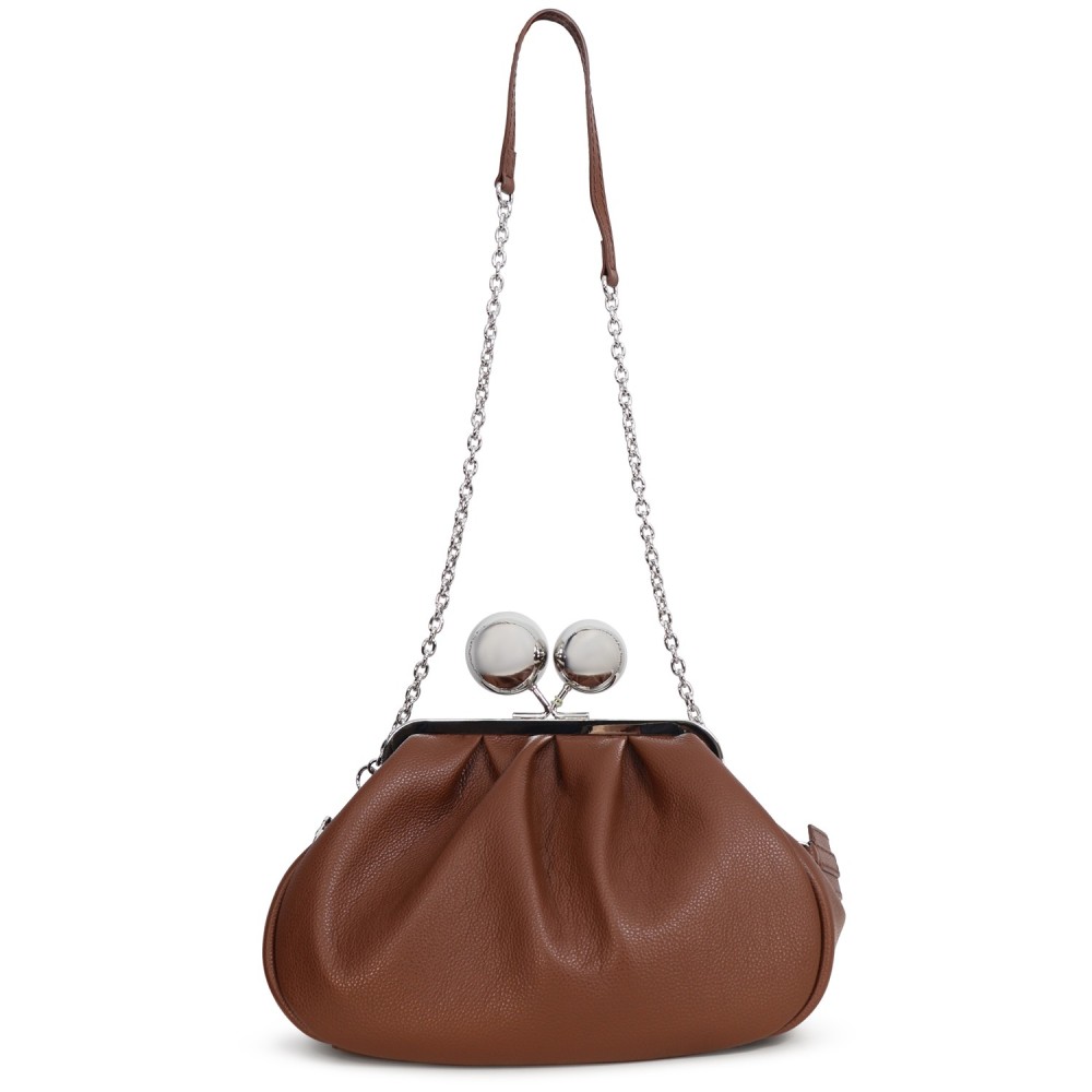 Borsa 'PASTICCINO' marrone con sfere grandi per donna