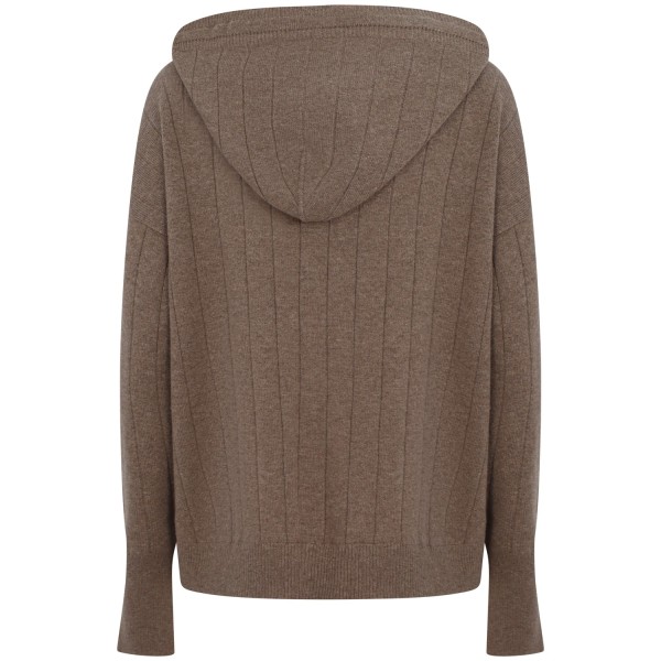 Maglione beige con zip per donna