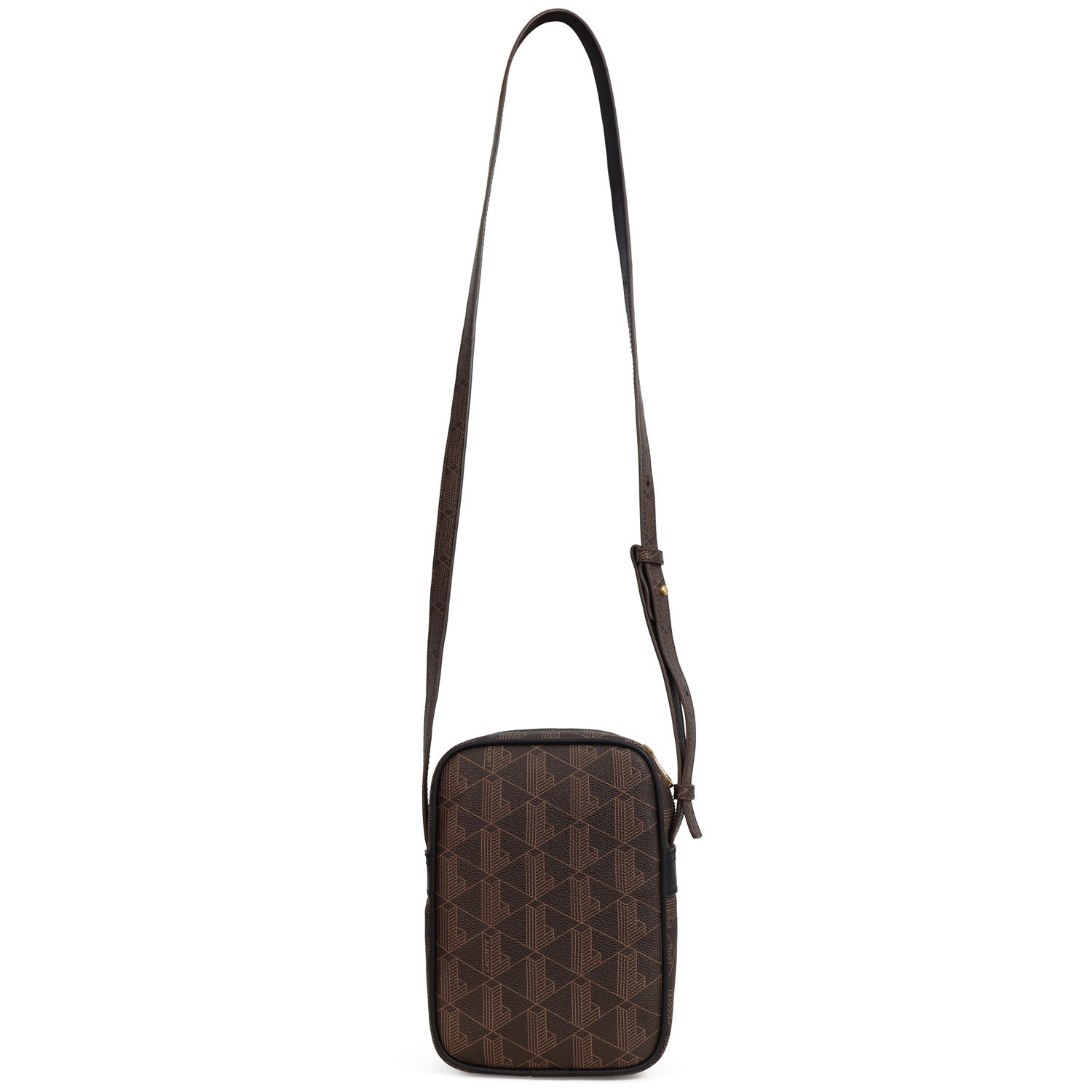 Tracolla marrone con mini logo per uomo 2