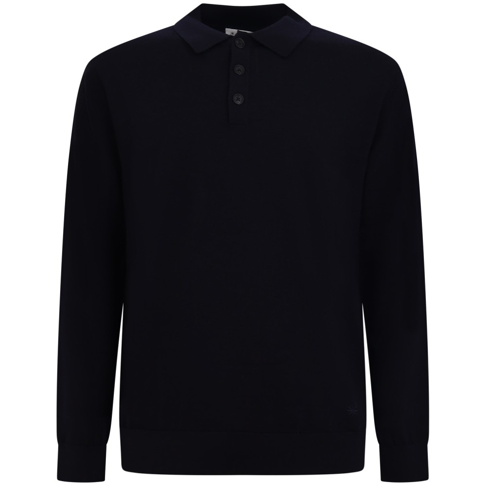 Maglione blu con colletto per uomo