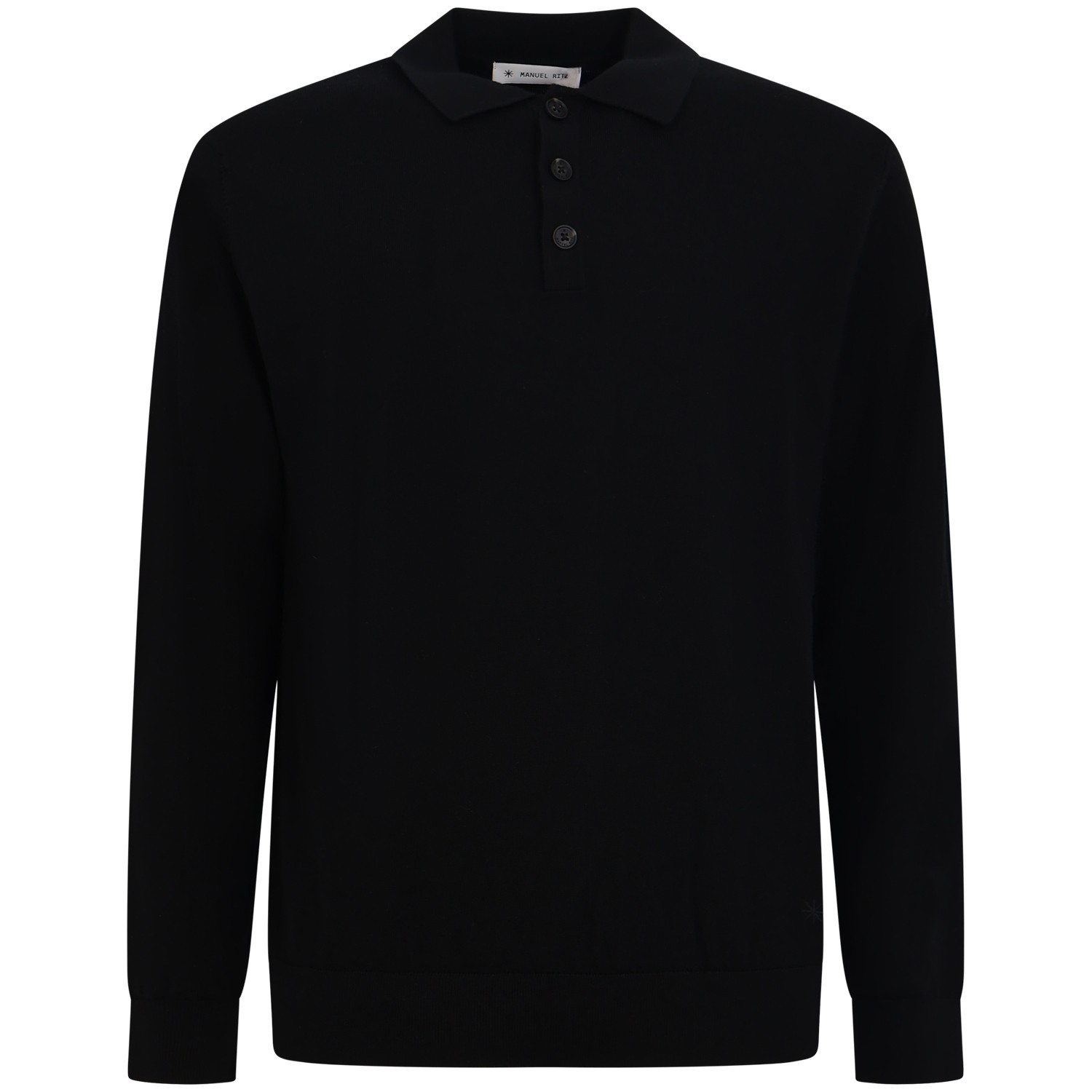 Maglione nero con colletto per uomo