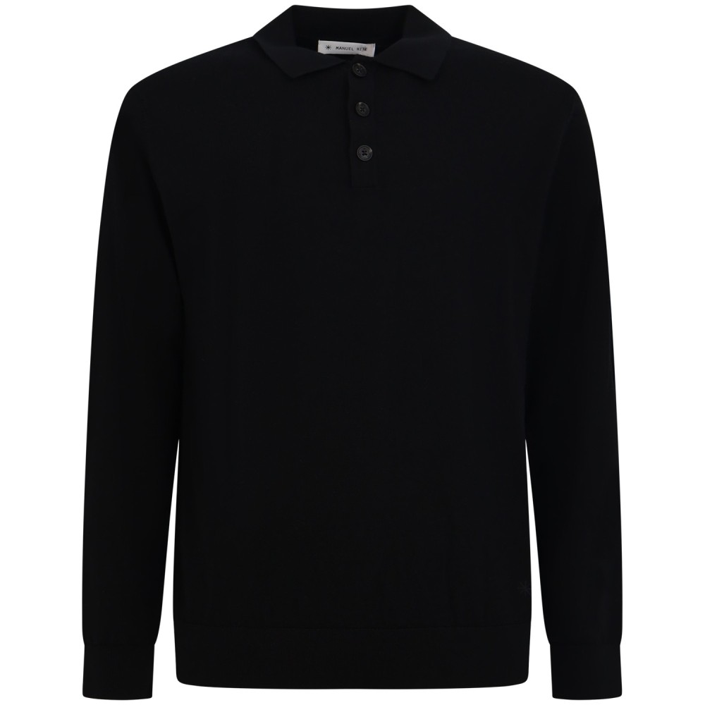 Maglione nero con colletto per uomo