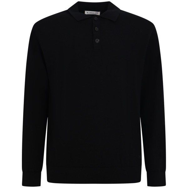 Maglione nero con colletto per uomo