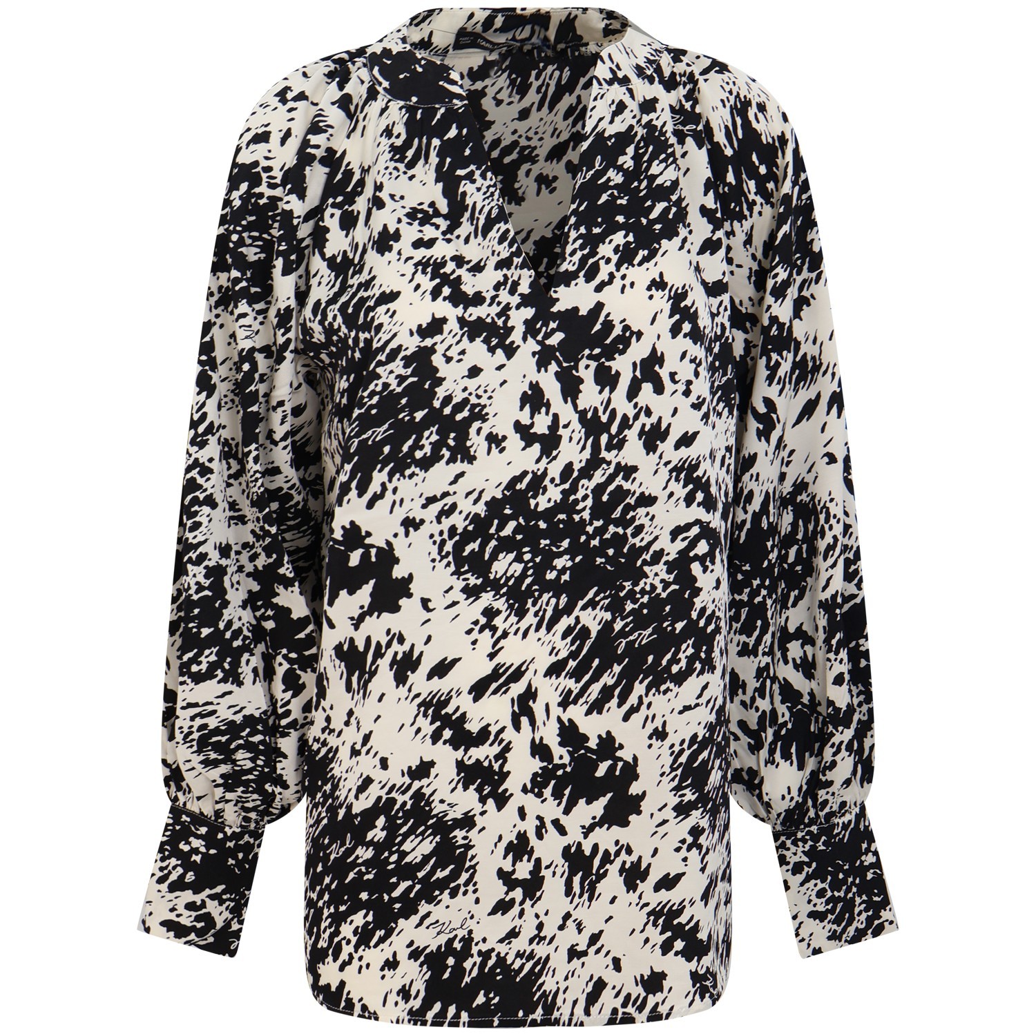 Camicia a fantasia bianco nero per donna