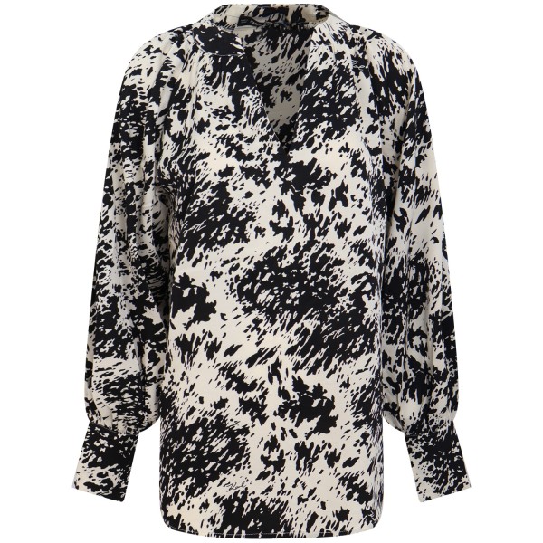 Camicia a fantasia bianco nero per donna