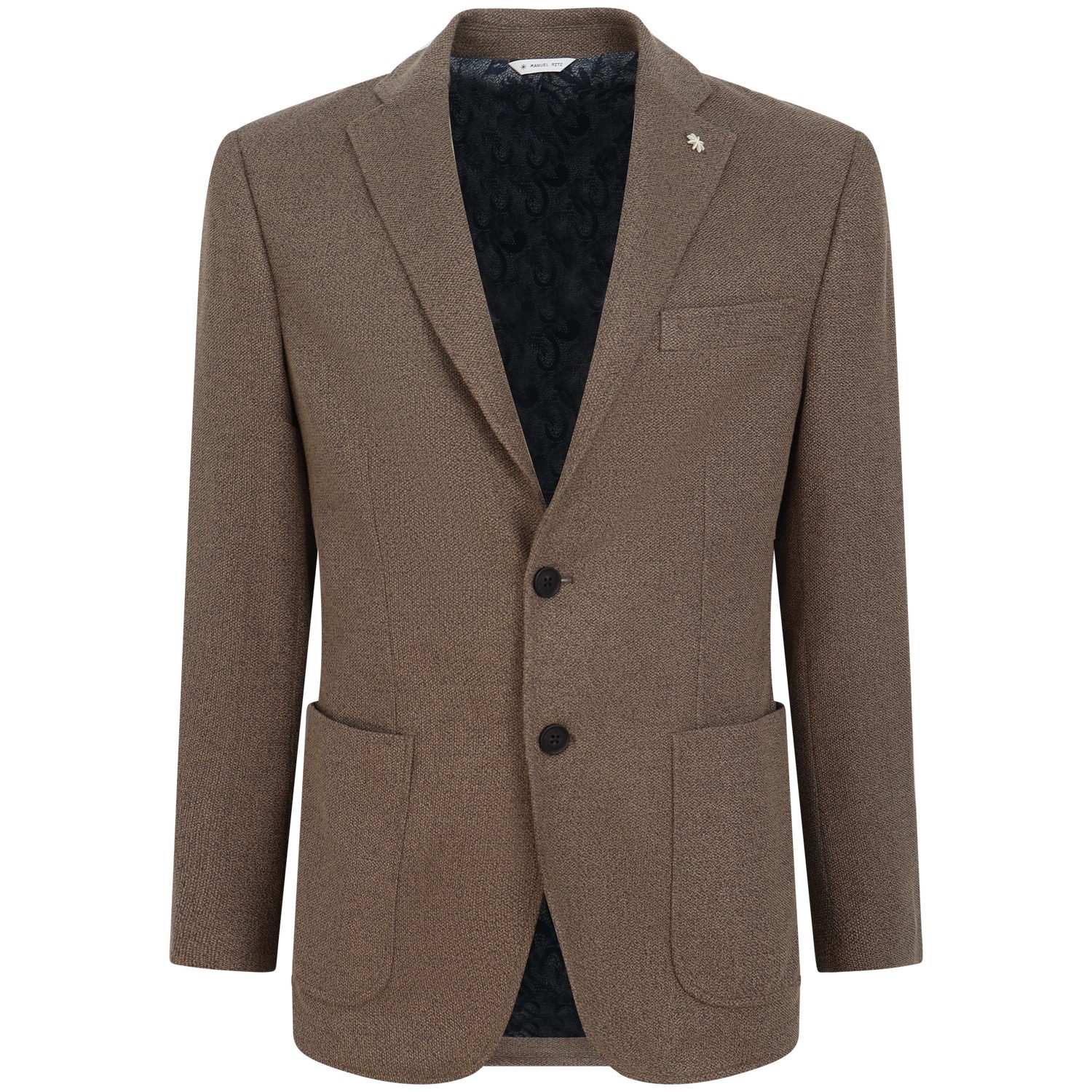 Giacca marrone con micro fantasia per uomo