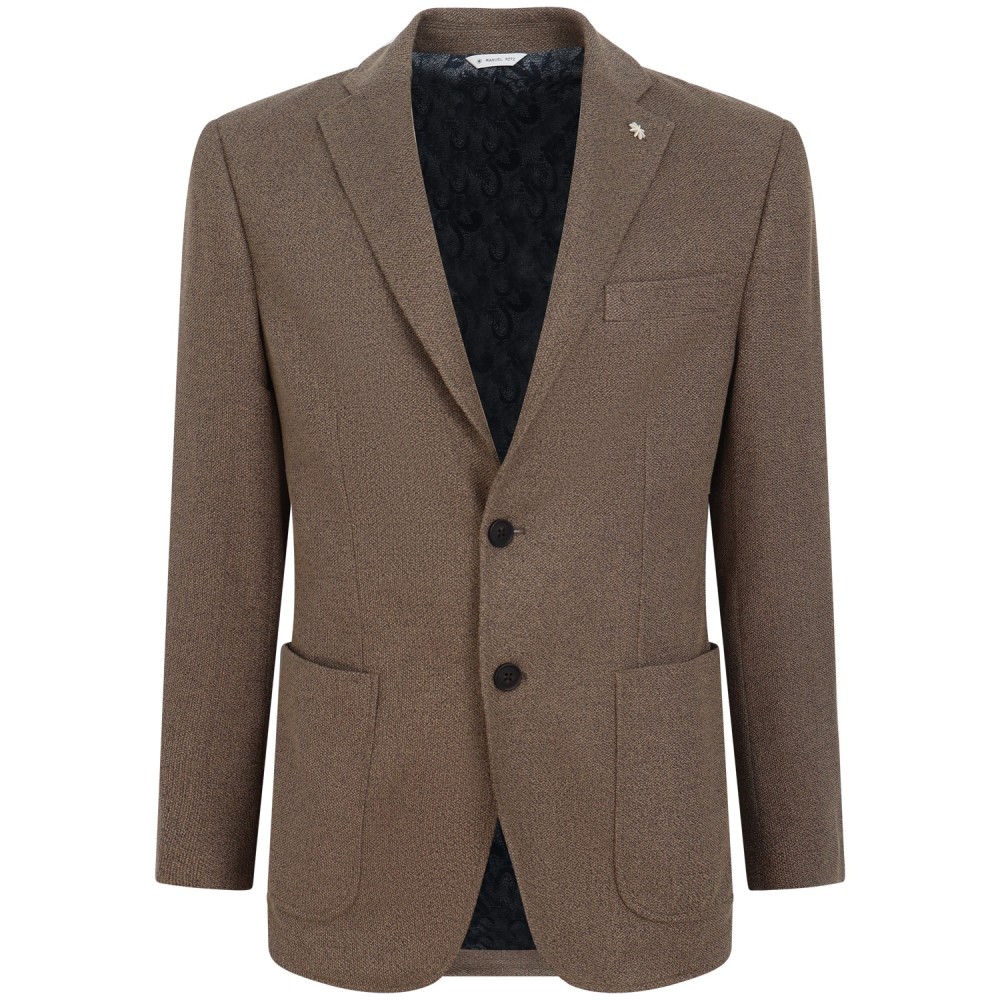 Giacca marrone con micro fantasia per uomo