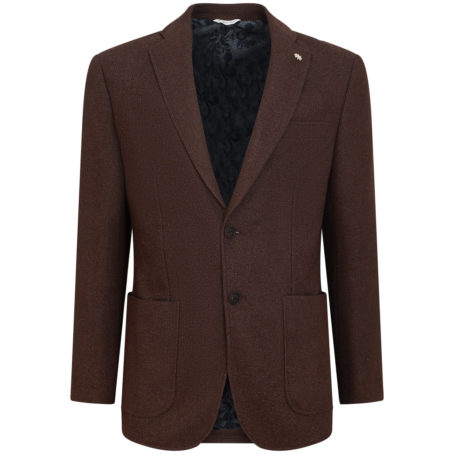 Giacca marrone con micro fantasia per uomo