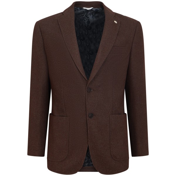 Giacca marrone con micro fantasia per uomo