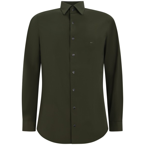 Camicia verde con mini logo per uomo