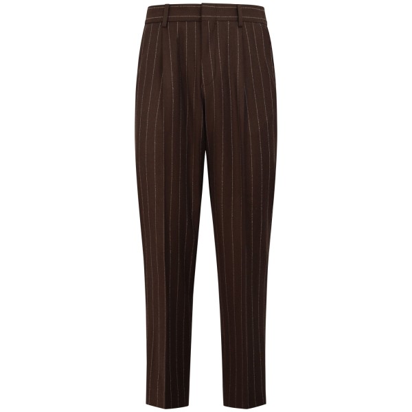 Pantalone marrone gessato per uomo