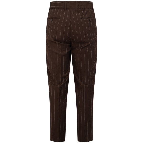 Pantalone marrone gessato per uomo