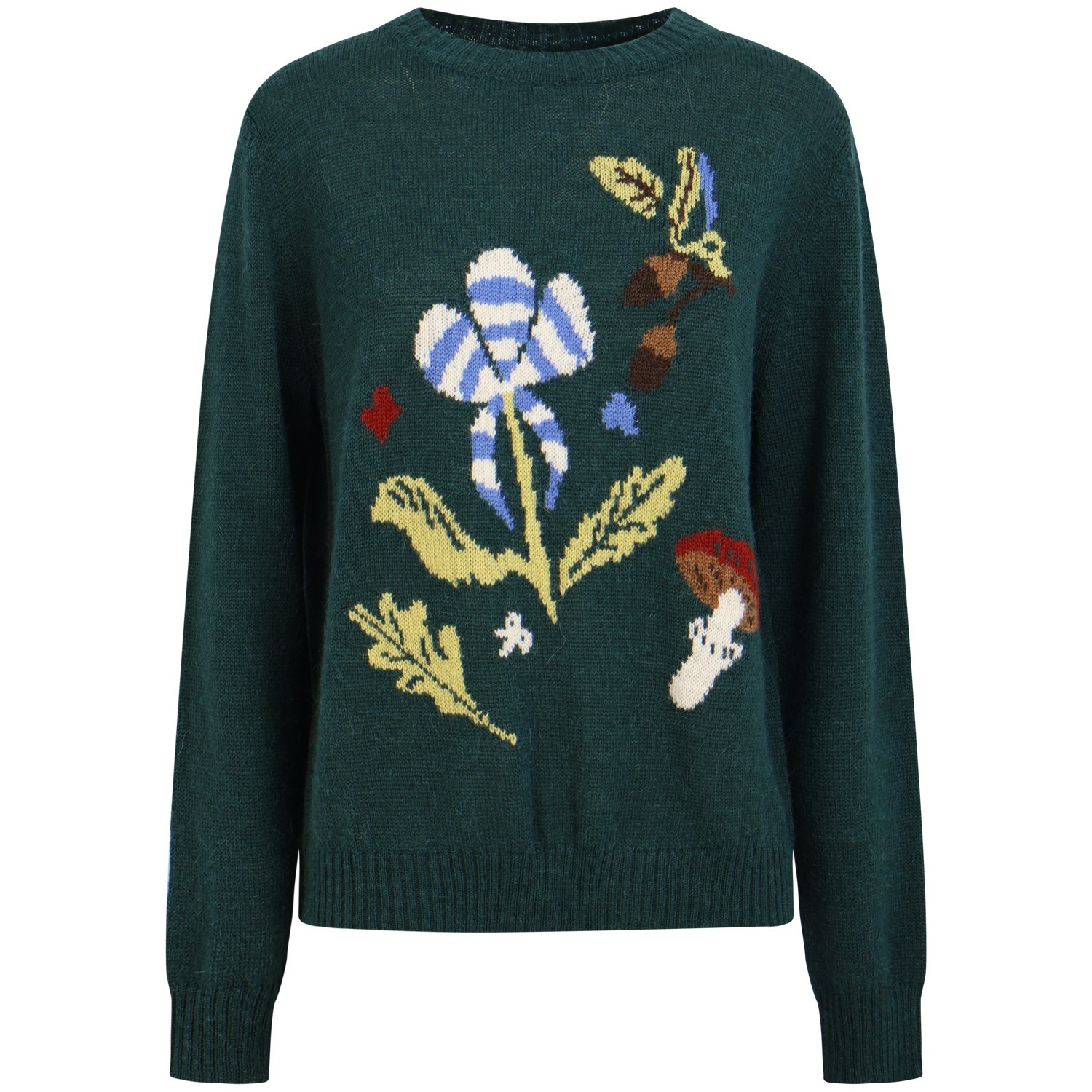 Maglione verde con fantasia  per donna