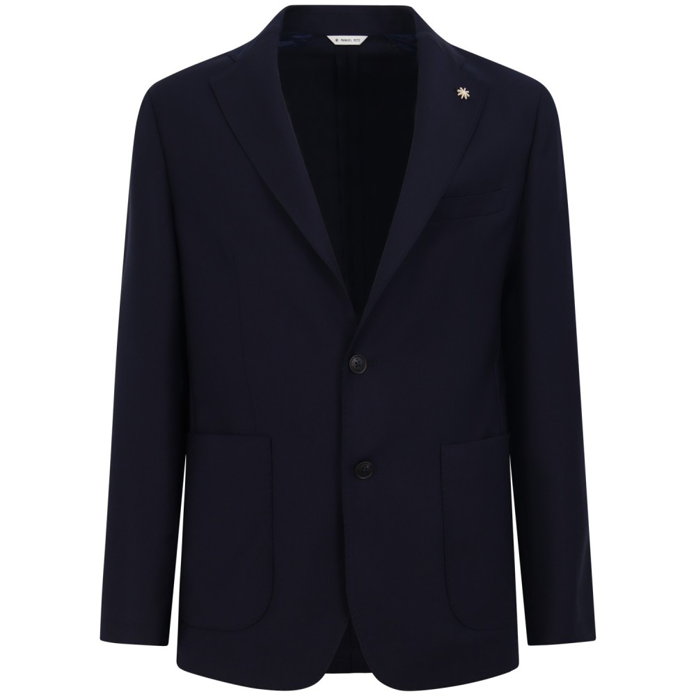 Giacca blu con microlavorazione per uomo