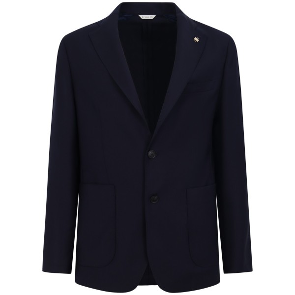 Giacca blu con microlavorazione per uomo