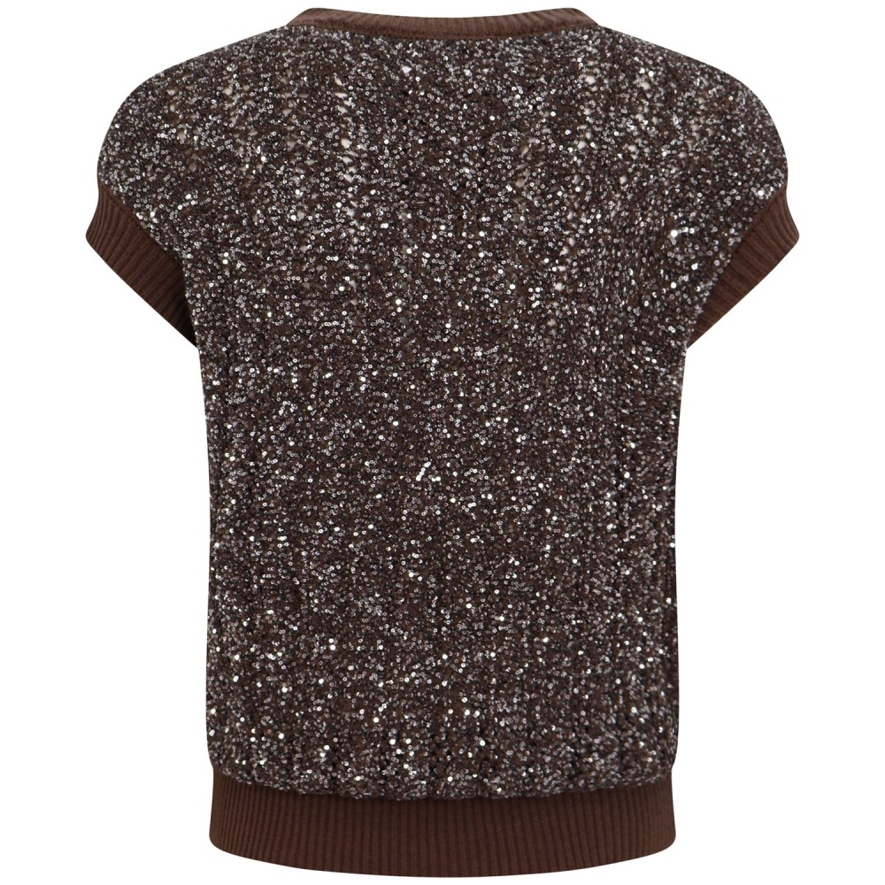 Gilet  in lurex blu per donna