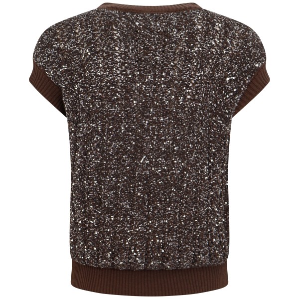 Gilet  in lurex blu per donna